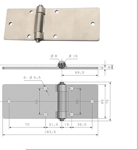 Mechanical Equipment Instruments Electrical Cabinets 304 Stainless Steel Non Perforated Welded Hinges 1Pcs in Kuwait