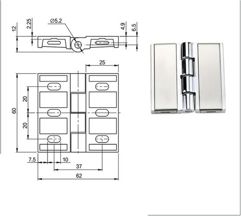 Square Heavy-Duty Hinge Distribution Box Switch Cabinet with Cover Plate 1Pcs in Kuwait