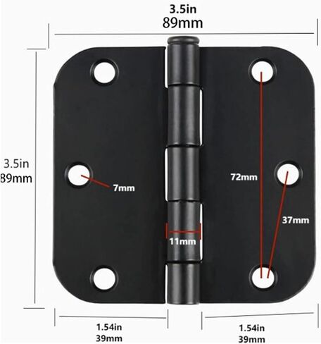Door Hinges 3.5inch Heavy Duty Metal 270 Degree Folding Hardware 6Pcs in Saudi Arabia