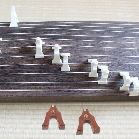 INOOMP 1-21 Strings Guzheng Wooden Bridge Set with Diagram, Universal Guzheng Repair Parts for Folk Instruments, Full Replacement String Bridge for Musical Instrument Maintenance in Kuwait