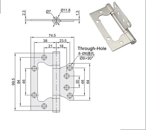 Mother Child Hinge 304 Stainless Steel Industrial Equipment Doors Windows 1Pcs in Kuwait