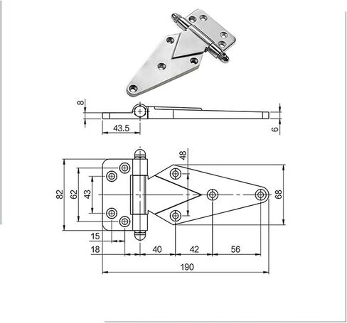 Shaped Asymmetric Hinge 304 Stainless Steel Industrial Automation Machinery Equipment Distribution Box 1Pcs in Kuwait