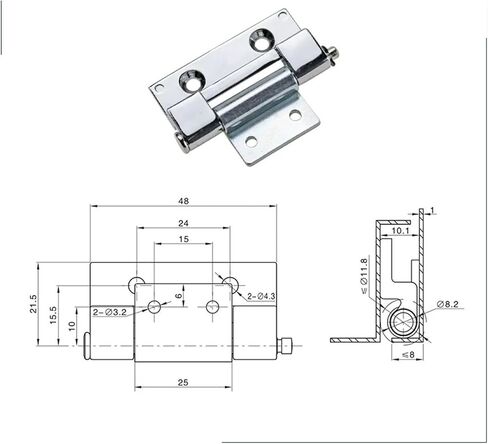 Zinc Alloy Hinge Industrial Machinery Equipment 1Pcs in Kuwait