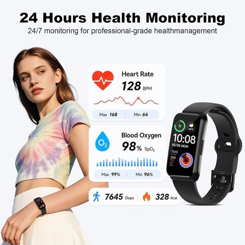 Choiknbo Fitness Tracker Watch with 24/7 Heart Rate, Blood Oxygen, Sleep Monitor, Activity Trackers with Step Counter Calorie Pedometer Watch for Women Men, IP68 Waterproof in Kuwait