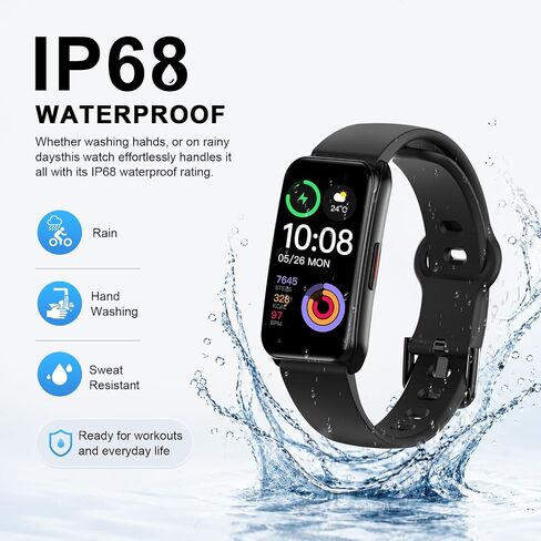 Choiknbo Fitness Tracker Watch with 24/7 Heart Rate, Blood Oxygen, Sleep Monitor, Activity Trackers with Step Counter Calorie Pedometer Watch for Women Men, IP68 Waterproof in Kuwait