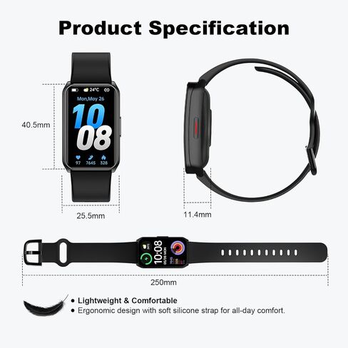 Choiknbo Fitness Tracker Watch with 24/7 Heart Rate, Blood Oxygen, Sleep Monitor, Activity Trackers with Step Counter Calorie Pedometer Watch for Women Men, IP68 Waterproof in Kuwait
