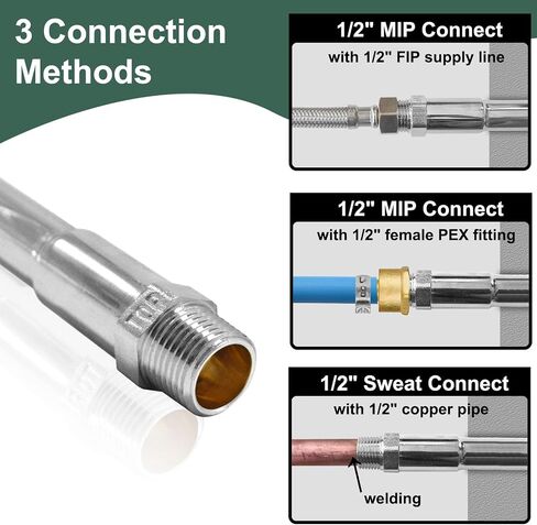 TTFLEX 12 بوصة خالية من الصقيع مع موصل عرق 1/2 بوصة MIP × 1/2 بوصة، صنبور خارجي خالٍ من الصقيع مع مريلة خرطوم MHT مقاس 3/4 بوصة in Kuwait