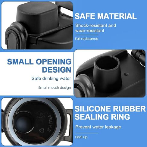 2 PCS Replacement Spout Lid for Wide Mouth with D-Ring Shape Locking Carabiner, Water Bottle Lid Replacement Compatible with Hy-DRO Flask, Bubba, Cont-igo, Iron Flask in Kuwait
