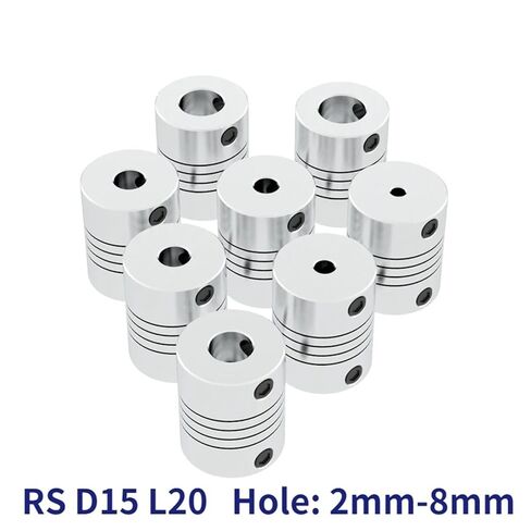 D15L20 2 مللي متر 3 مللي متر 4 مللي متر 5 مللي متر 6 مللي متر 6.35 مللي متر 8 مللي متر الألومنيوم Z محور اقتران مرن محرك متدرج المقرنة 1 قطعة (4 مللي متر إلى 6.35 مللي متر) in Kuwait