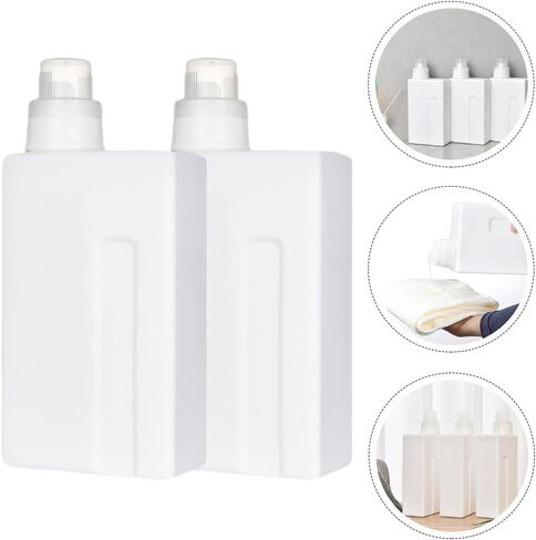 Zerodeko 2-Pack Refillable Laundry Bottles 33Oz Leakproof Empty Detergent Containers with Caps for Home and Travel Durable Reusable Storage for Liquid Detergent and Softener in Kuwait