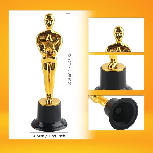 16 Pcs 6 Inch Gold Award Trophies Plastic Award Statues Trophy Figurines for Party Favors Recognition Awards Competitions School Rewards in Kuwait