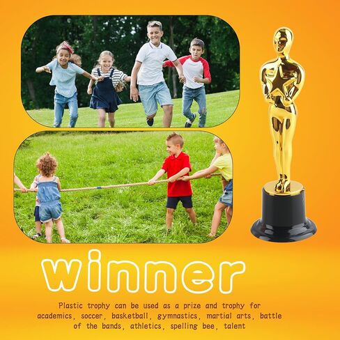 16 Pcs 6 Inch Gold Award Trophies Plastic Award Statues Trophy Figurines for Party Favors Recognition Awards Competitions School Rewards in Kuwait