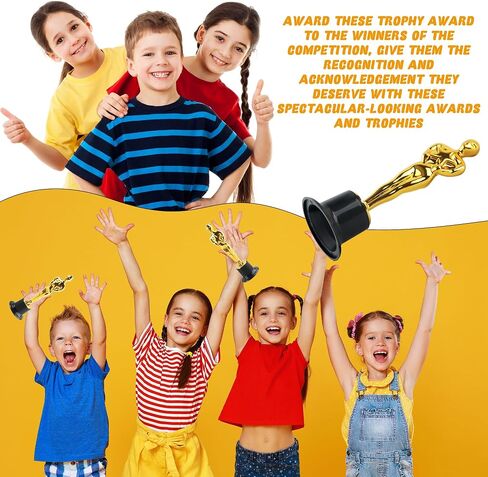 16 Pcs 6 Inch Gold Award Trophies Plastic Award Statues Trophy Figurines for Party Favors Recognition Awards Competitions School Rewards in Kuwait