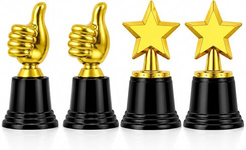 4PCS Thumbs Up Trophy, Motivational Recognition Trophies for Events, Achievements, and Celebrations, Mini Trophies Polished Finish in Kuwait