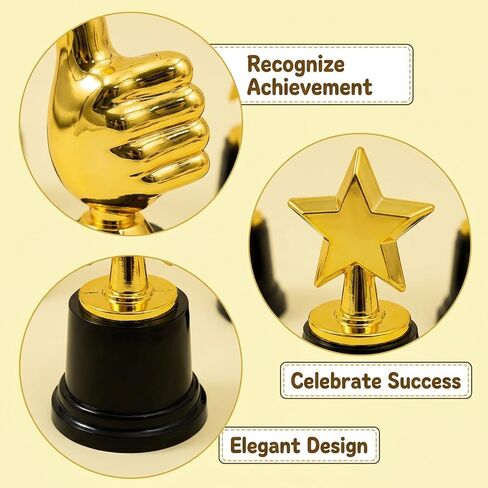 4PCS Thumbs Up Trophy, Motivational Recognition Trophies for Events, Achievements, and Celebrations, Mini Trophies Polished Finish in Kuwait