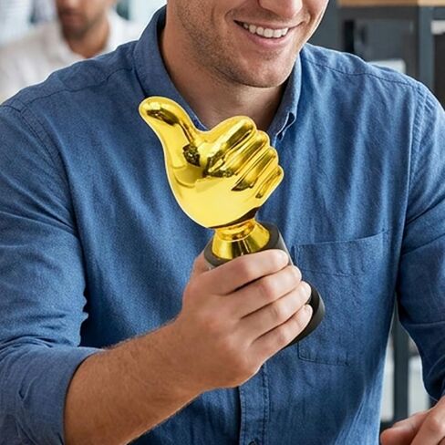 4PCS Thumbs Up Trophy, Motivational Recognition Trophies for Events, Achievements, and Celebrations, Mini Trophies Polished Finish in Kuwait