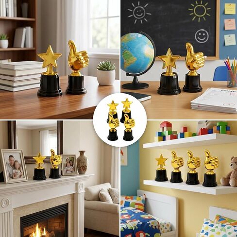 4PCS Thumbs Up Trophy, Motivational Recognition Trophies for Events, Achievements, and Celebrations, Mini Trophies Polished Finish in Kuwait