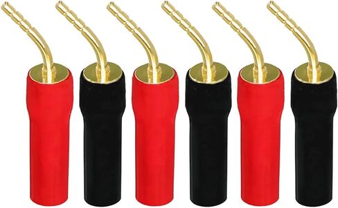 Banana Plugs 4 Pairs / 8 pcs 24K Gold Plated Banana Speaker Plug Connectors for Speaker Wire(Y Type) in Kuwait
