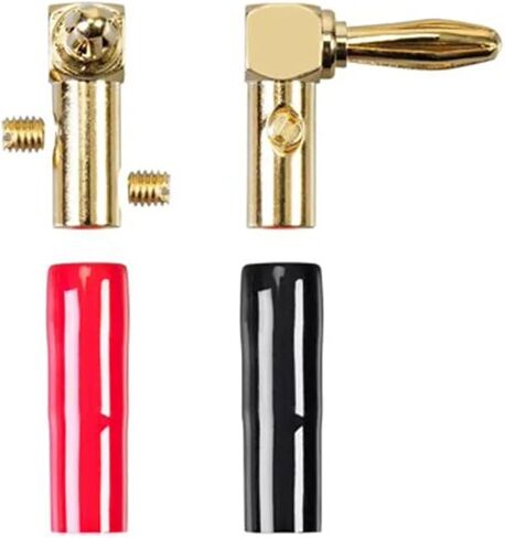 2/8/12/24PCS Banana Connectors Right Angle 90 Degree 4mm Gold-Plated Video Adapter Plugs For Speaker Cable(24 Pieces) in Kuwait