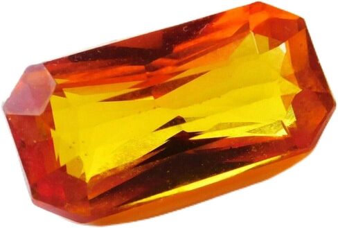 9.10 Ct Emerald Cut Natural Orange Sapphire CERTIFIED Loose Gemstone Ring Size in Saudi Arabia