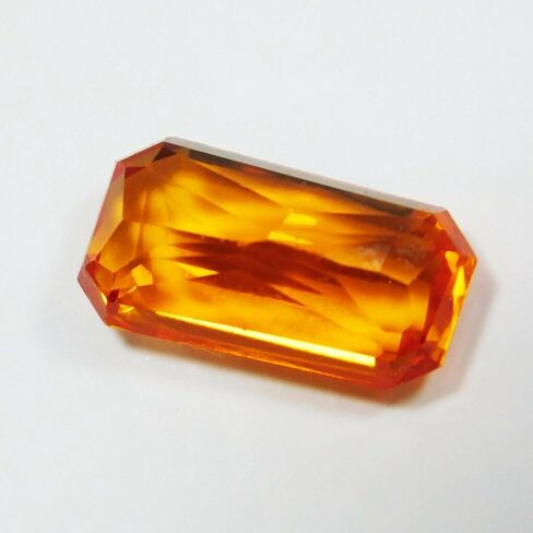 9.10 Ct Emerald Cut Natural Orange Sapphire CERTIFIED Loose Gemstone Ring Size in Saudi Arabia