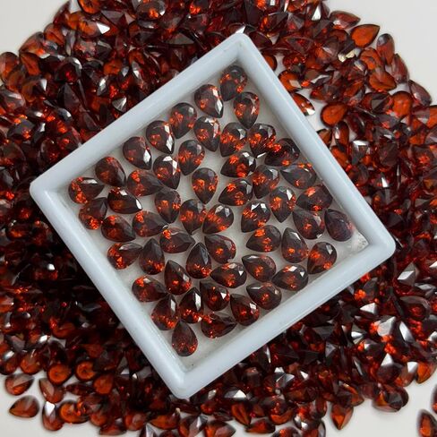 7x5 mm 12 Ct Lot Certified Natural Beautiful Fire Orange Sapphire Pear Cut Gems in Kuwait