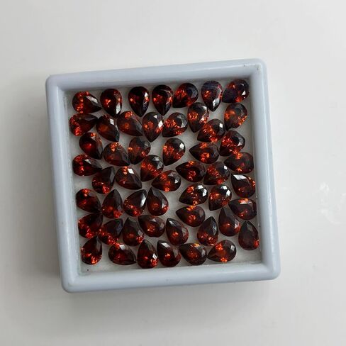 7x5 mm 12 Ct Lot Certified Natural Beautiful Fire Orange Sapphire Pear Cut Gems in Kuwait