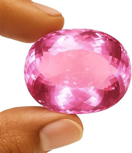 A+ Quality CERTIFIED 10 Ct Natural Pink Sapphire Oval Cut Gemstone Free Gift in Kuwait