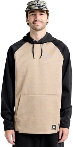 Burton, Crown Weatherproof Pullover Fleece Hoodie - Men's, Summit Taupe Heather/True Black, L in Kuwait
