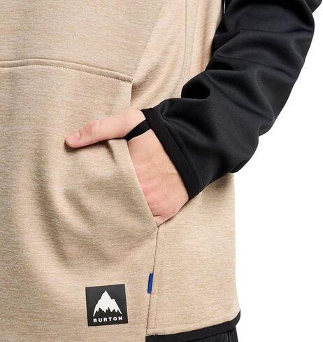 Burton, Crown Weatherproof Pullover Fleece Hoodie - Men's, Summit Taupe Heather/True Black, L in Kuwait