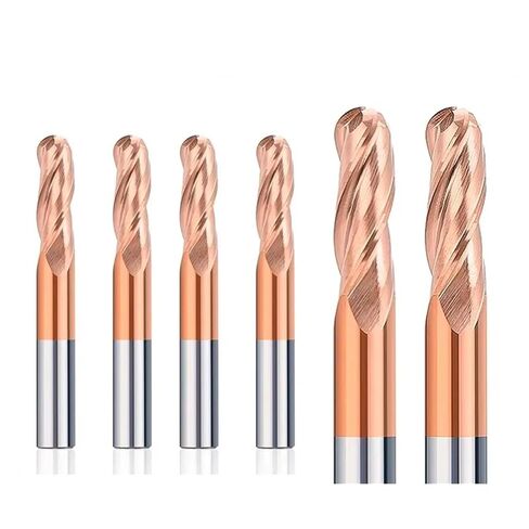 Milling Cutter 1/4 inch Shank 3 Flute Ball Nose Cutter TiCN Coated Carbide End Mill for Woodwrorking CNC Machine Router Bit in Kuwait