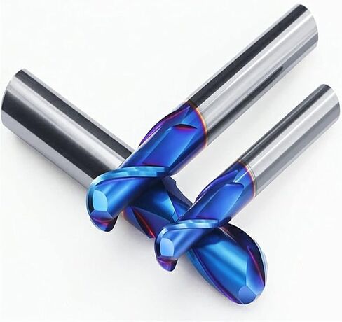 CNC Milling Bits - HRC 65° Cutter Ball Nose End Mill 2 Flutes Tungsten Carbide Steel Tools R0.5mm R10.0mm Spiral Cutters(R8.0xD16xL100) in Kuwait