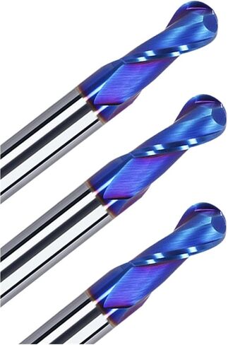 CNC Milling Bits - HRC 65° Cutter Ball Nose End Mill 2 Flutes Tungsten Carbide Steel Tools R0.5mm R10.0mm Spiral Cutters(R8.0xD16xL100) in Kuwait