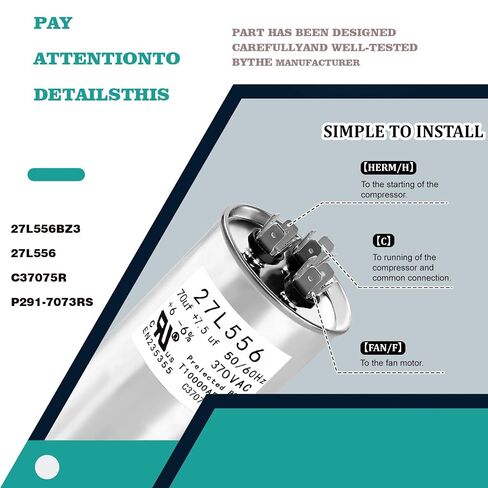 27L556BZ3 Capacitor 70+7.5UF 370VAC Helps Motor Start Stably Explosion-Proof in Kuwait