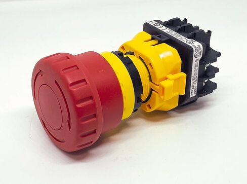 IDEC XW1E-BV404M-R 22 مم، 4 جهات اتصال مغلقة عادة، 40 مم فطر، مفتاح إيقاف الطوارئ، IP65، غير مضاء، أحمر، إطار بلاستيكي مستدير، طرف لولبي، مؤشر W/O، سلسلة XW in Kuwait