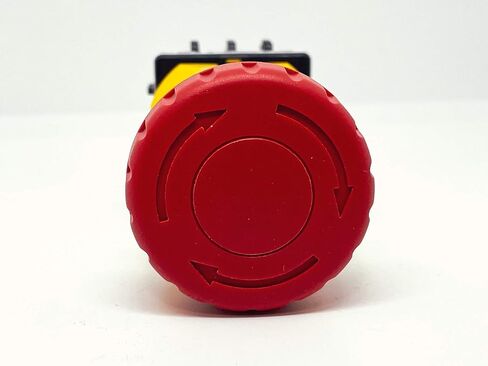 IDEC XW1E-BV404M-R 22 مم، 4 جهات اتصال مغلقة عادة، 40 مم فطر، مفتاح إيقاف الطوارئ، IP65، غير مضاء، أحمر، إطار بلاستيكي مستدير، طرف لولبي، مؤشر W/O، سلسلة XW in Kuwait