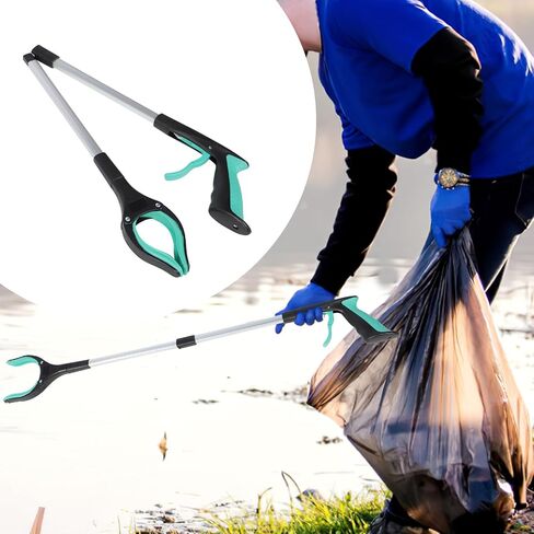 INOOMP Foldable Trash Picker Grabber Tool, Lightweight Reusable Garbage Clamp with Long Reach, Portable Green Trash Pickup Tool for Outdoor Cleaning and Sanitation in Kuwait