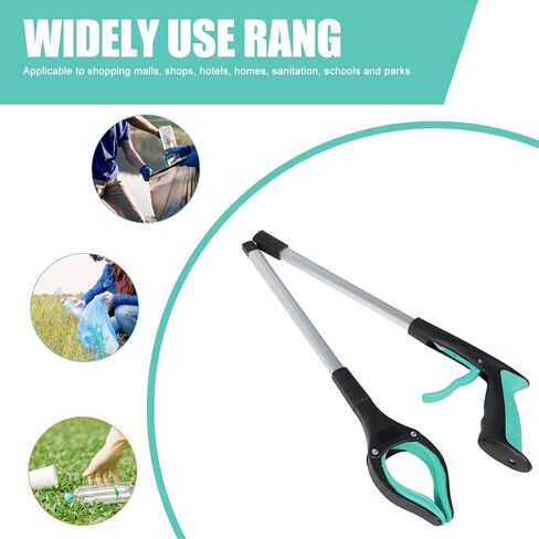 INOOMP Foldable Trash Picker Grabber Tool, Lightweight Reusable Garbage Clamp with Long Reach, Portable Green Trash Pickup Tool for Outdoor Cleaning and Sanitation in Kuwait