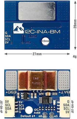 شاشة الطاقة، I2C-INA-BM التيار 0 ~ 204.8A الجهد 0 ~ 85 فولت I2C لوحة الواجهة مناسبة للطائرة بدون طيار I2C RC FPV in Kuwait