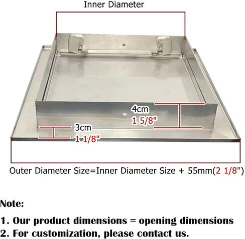 Stainless Steel Access Door with Lock & Key - Durable Access Panel for Drywall, Plumbing, Electrical - Sizes: 6x6, 8x8, 14x14, 18x18, 24x24, 24x36, 28x36 Inch,50x85 cm (20x34 in) in Kuwait