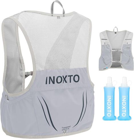 حقيبة ظهر INOXTO Hydration Vest، حزمة سترة جري مائية خفيفة الوزن مع 250 زجاجة Daypack للمشي لمسافات طويلة والجري وركوب الدراجات وسباق الماراثون للنساء والرجال in Kuwait