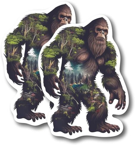 (عبوتان) ملصقات Bigfoot - ملصقات Forest Cool Big Foot - 5 بوصات على الجانب الأطول - للسيارة والشاحنات وسيارات الدفع الرباعي - ملصقات فينيل سهلة التقشير واللصق - صنع في الولايات المتحدة الأمريكية - BMCS0120 in Kuwait
