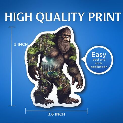 (عبوتان) ملصقات Bigfoot - ملصقات Forest Cool Big Foot - 5 بوصات على الجانب الأطول - للسيارة والشاحنات وسيارات الدفع الرباعي - ملصقات فينيل سهلة التقشير واللصق - صنع في الولايات المتحدة الأمريكية - BMCS0120 in Kuwait