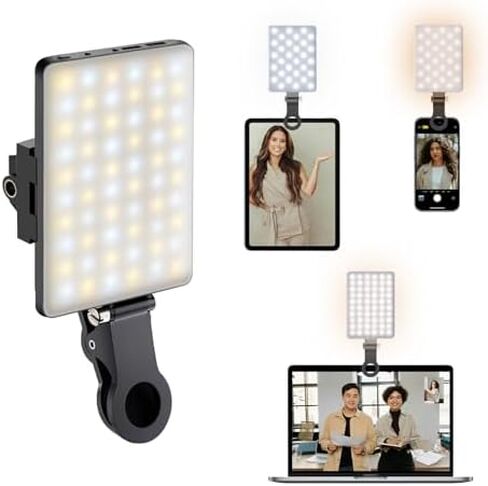 ميكروفون لاسلكي NPTCL لهاتف iPhone Android وSefie Light للهاتف، مجموعة أدوات إنشاء المحتوى للبث المباشر لمدونات الفيديو in Kuwait