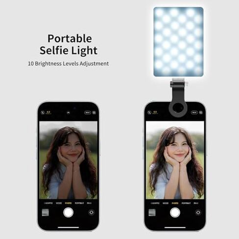 ميكروفون لاسلكي NPTCL لهاتف iPhone Android وSefie Light للهاتف، مجموعة أدوات إنشاء المحتوى للبث المباشر لمدونات الفيديو in Kuwait