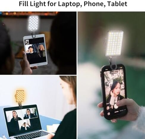 ميكروفون لاسلكي NPTCL لهاتف iPhone Android وSefie Light للهاتف، مجموعة أدوات إنشاء المحتوى للبث المباشر لمدونات الفيديو in Kuwait