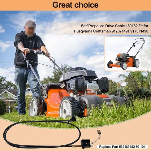 189182 كابل محرك ذاتي الدفع للجزازة | متوافق مع جزازة العشب Husqvarna Craftsman 917378950 917378951 917378960 in Kuwait