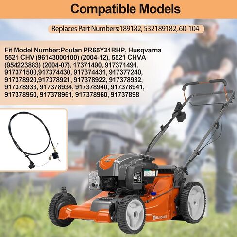 189182 كابل محرك ذاتي الدفع للجزازة | متوافق مع جزازة العشب Husqvarna Craftsman 917378950 917378951 917378960 in Kuwait