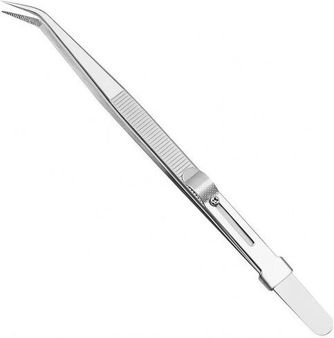 6 Inch Diamond Gemstone Tweezers with Locking Mechanism, Stainless Steel Fine Tipped Jewelry Making Tool for Secure Handling of Small Stones and Components in Kuwait