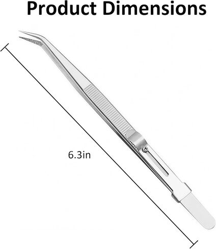 6 Inch Diamond Gemstone Tweezers with Locking Mechanism, Stainless Steel Fine Tipped Jewelry Making Tool for Secure Handling of Small Stones and Components in Kuwait